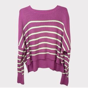 Striped Purple and green Women's Sweater
